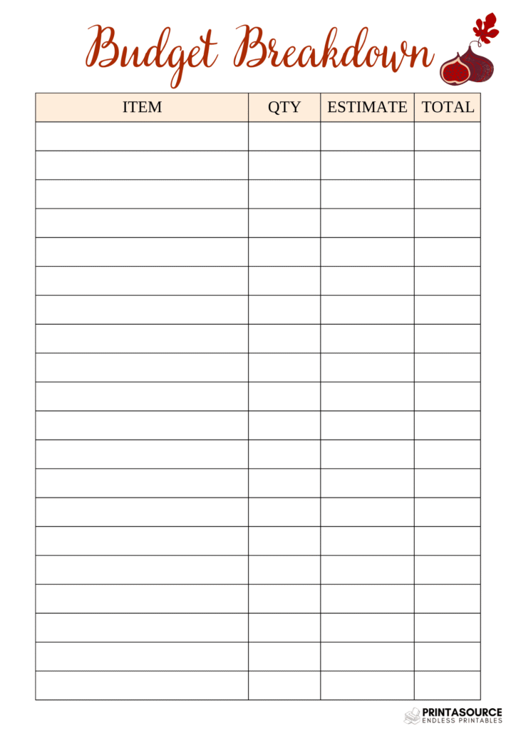 10 Thanksgiving planner page