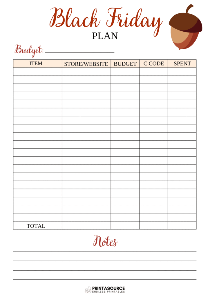 15 Thanksgiving planner page