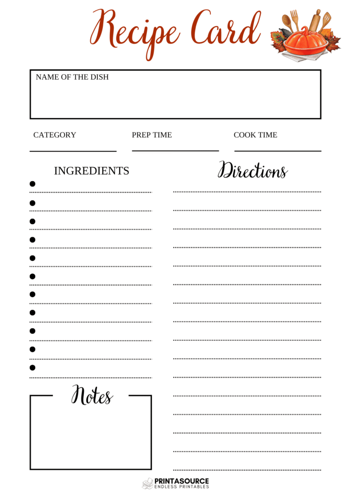 22 Thanksgiving planner page