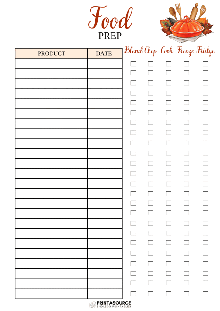 35 Thanksgiving planner page