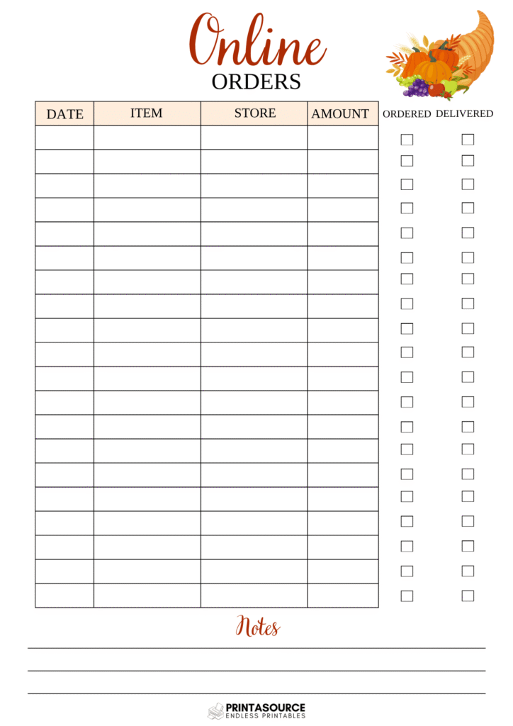 36 Thanksgiving planner page