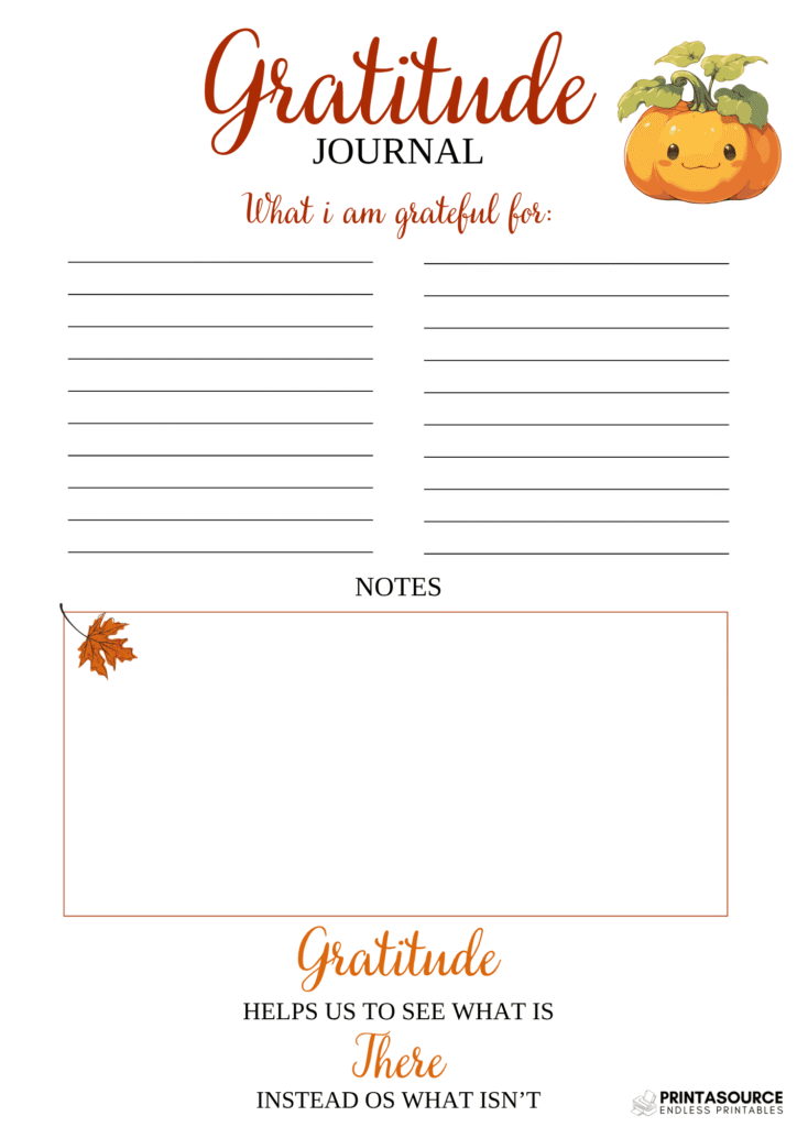 4 Thanksgiving planner page
