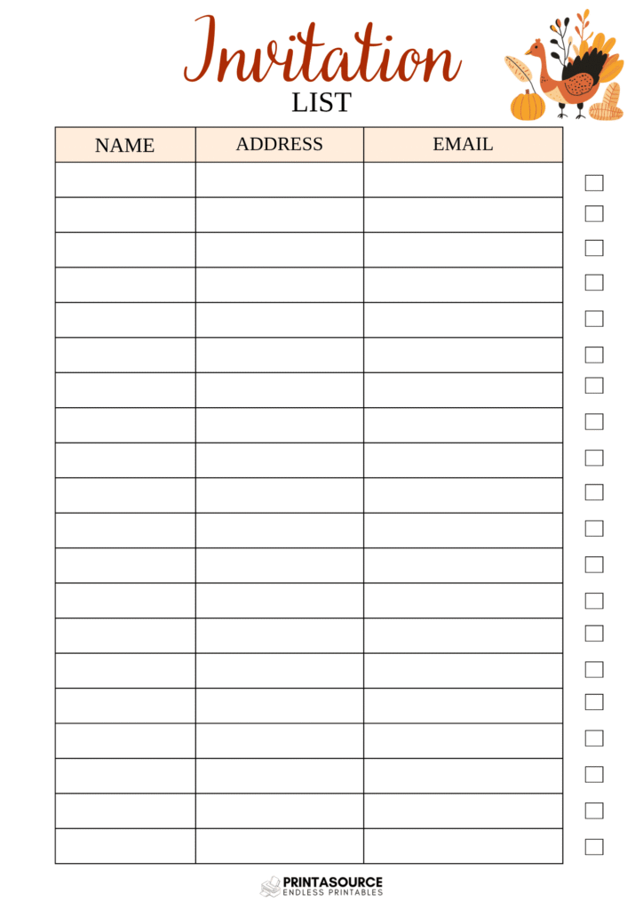 41 Thanksgiving planner page