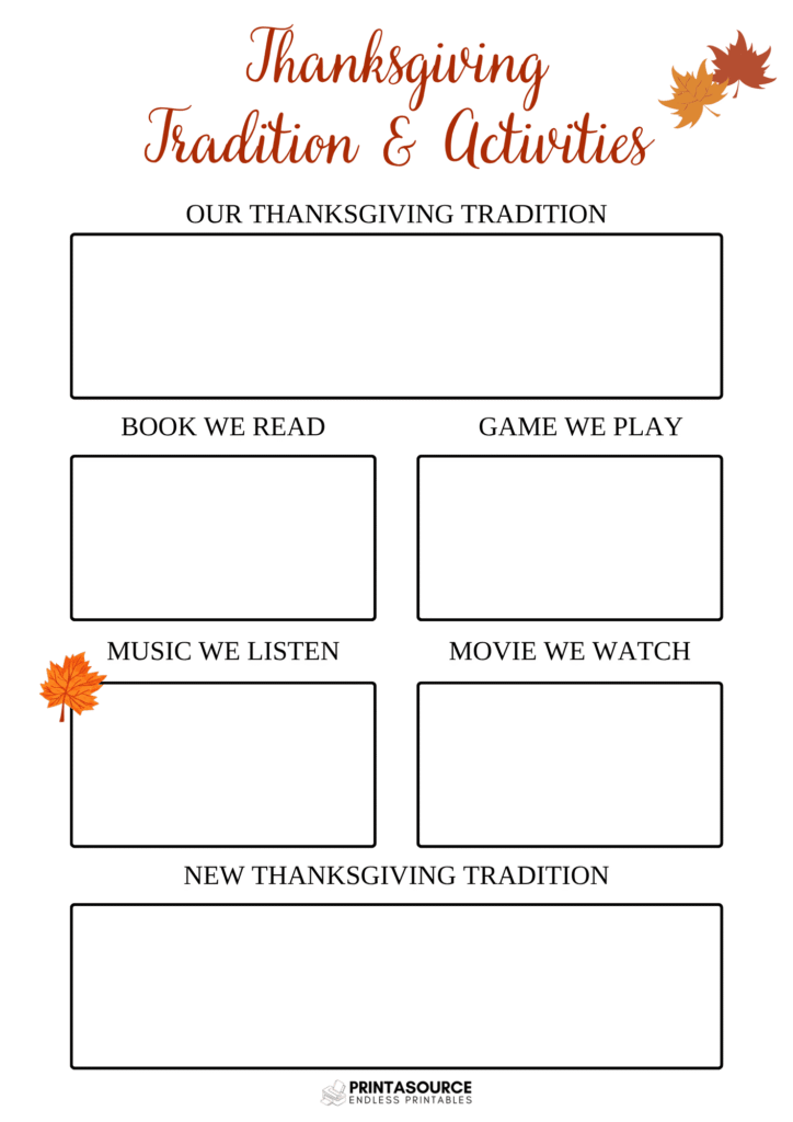 60 Thanksgiving planner page