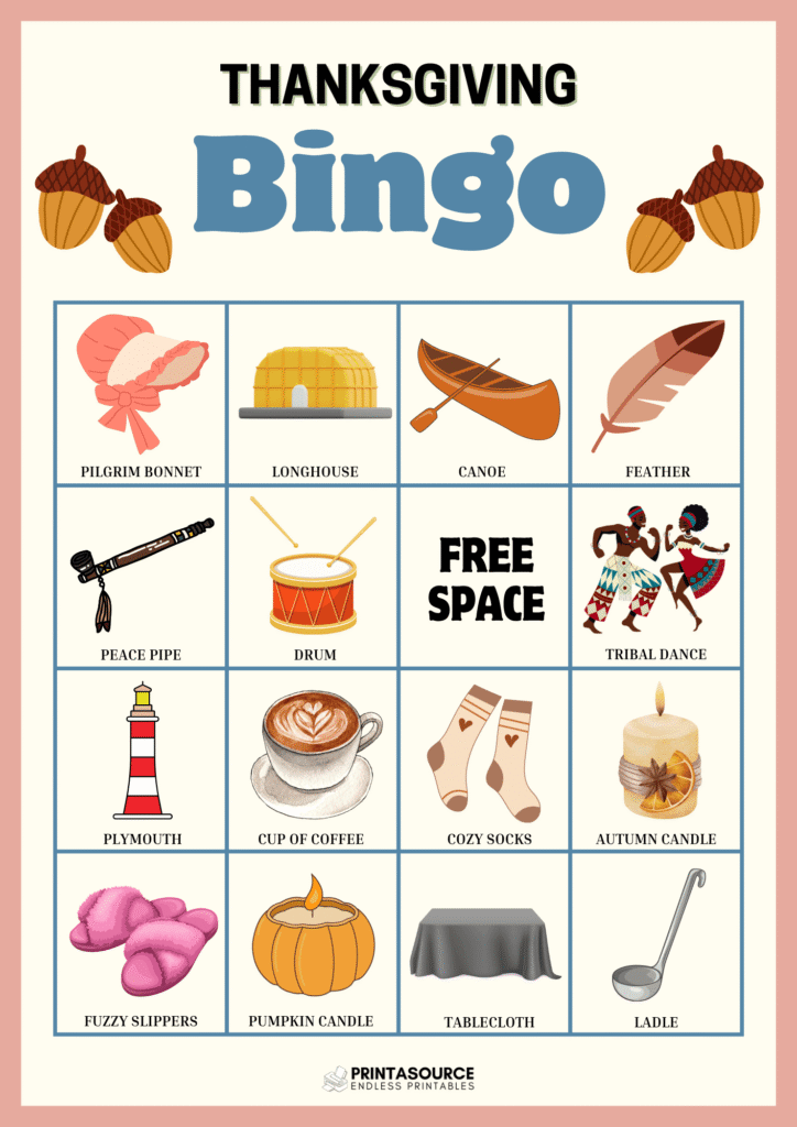 10 Thanksgiving Bingo Cards