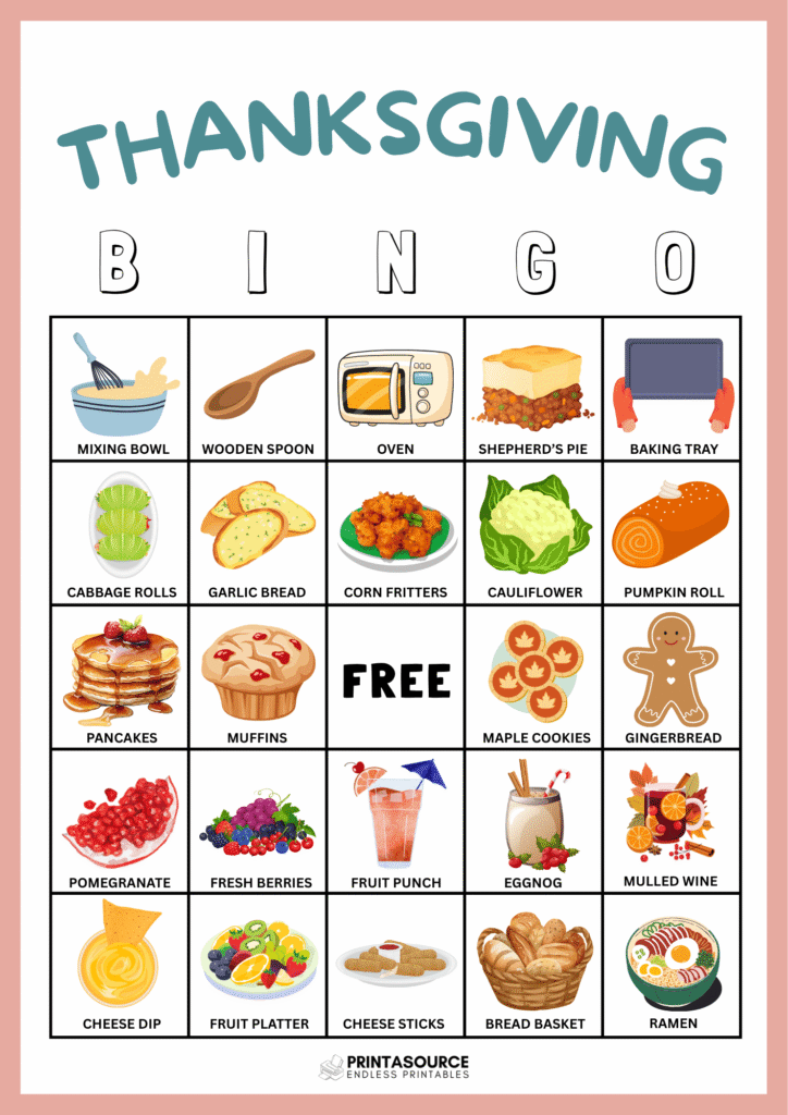 13 Thanksgiving Bingo Cards