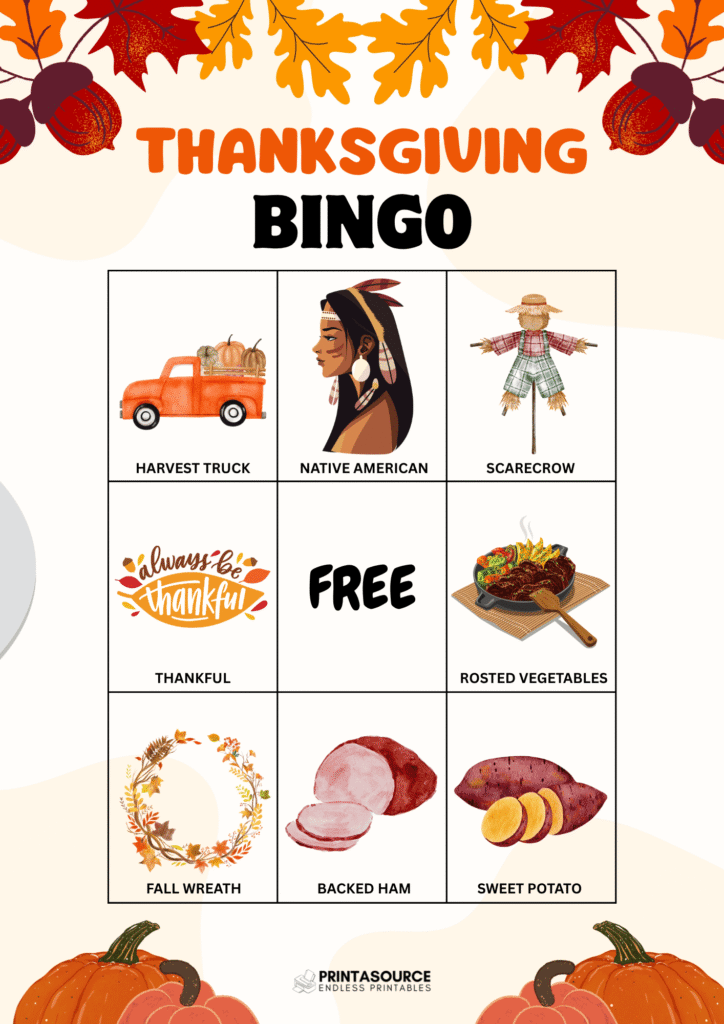 2 Thanksgiving Bingo Cards