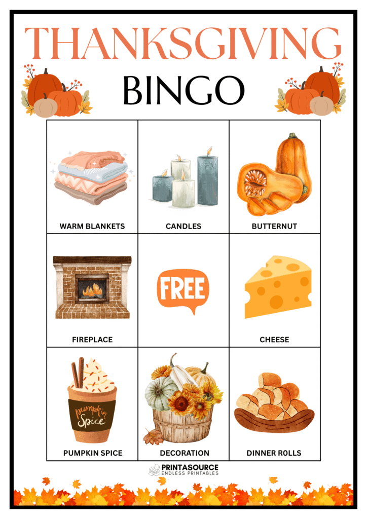 3 Thanksgiving Bingo Cards